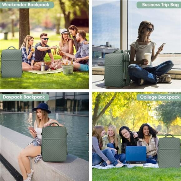 Airline approved large travel backpack carry on luggage personal item bag waterp main image 8
